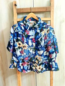 Multicolour Printed Crop Shirt Size-42-44