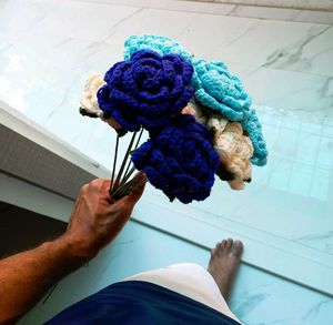 Handmade Crochet Flower In Multi Colours
