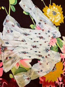 Floral Smocked Crop Top