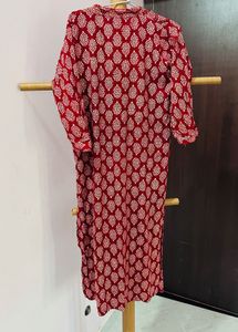 Maroon Printed Kurta Set