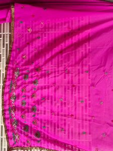 Pink Embroidered Saree