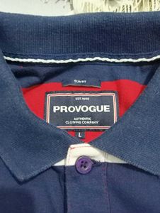 Provogue Striped Long Sleeve Polo Shirt