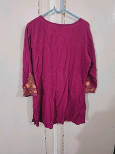 Embroidered Pink Tunic