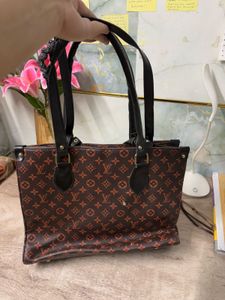 Brown Patterned Tote Bag