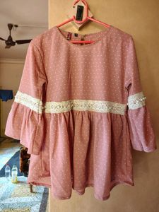 Cute Pink Polka Dot Korean Top