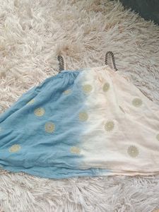 Blue & Peach Floral Top