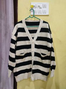 cardigan black+ white 38-46