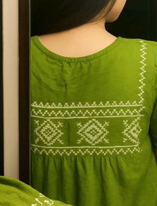 Green Embroidered Kurta