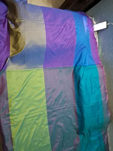 Brand New Colourful Green&amp;Blue Cotton Silk Saree