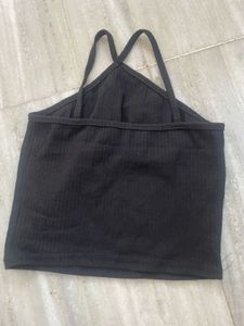 Black Crop Tank Top