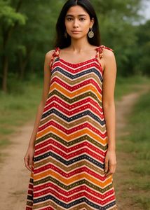 Colorful Chevron Sundress/ Multicolour Kurthi