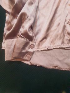 Mauve Satin Button-Down