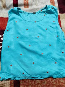 Blue Sleeveless Top