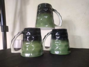 Green Ceramic Mugs (Set of 4)