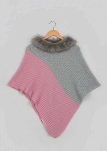Stylish Pink & Grey Poncho