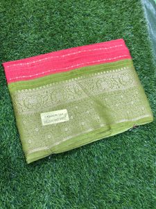 Elegant Pink & Green Saree for women’s and girls