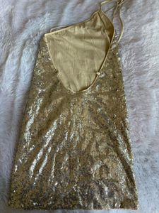 H&amp;M Sequin Mini One Shoulder Backless Dress