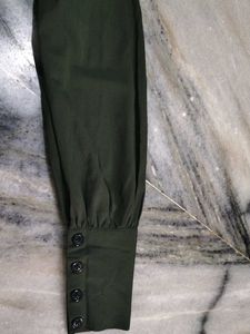 Green Button-Down Top