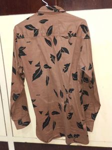 Brown Leaf Print Shirt