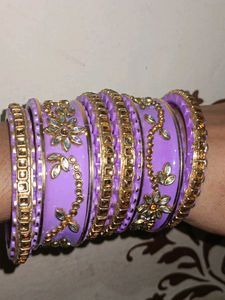 Purple &amp; Gold Indian Bangles