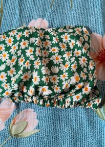 Floral Green Cutout Midi Dress