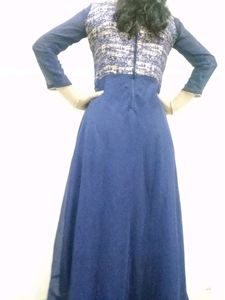 Gorgeous Blue Embroidered Anarkali Suit