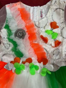 tri colour dress