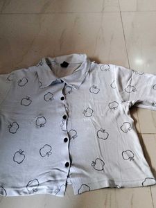 Apple Print Button-Down Shirt