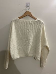 Sale‼️Cream Knit V-Neck Pullover