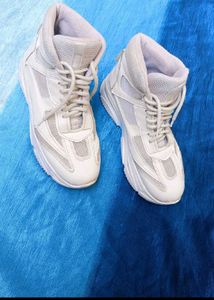 Stylish White High-Top Sneakers