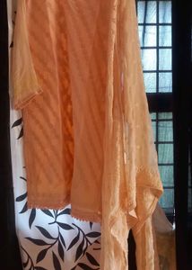 Peach Embroidered Kurta Set