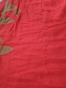 Red Bridal Saree With BLOUSE &amp; PETICOAT