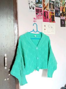 Mint Green Knit Cardigan