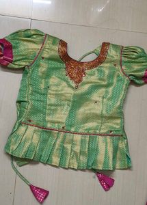 Festive Green &amp; Pink Ethnic Dress