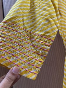 Yellow Embroidered Kurta
