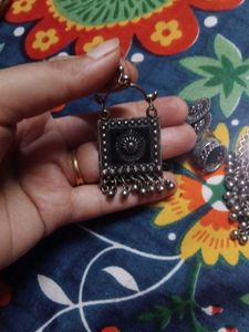 Oxidized Silver Earrings