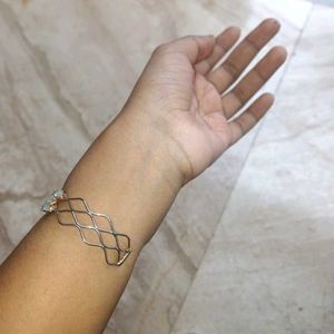 💫 Mint Crystal Lattice Cuff Bracelet 💫