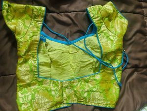 Green Pure Banaras  Blouse