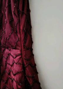 Burgundy Off-Shoulder Dress