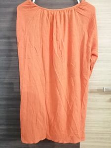 Orange Embroidered Short Kurta
