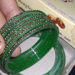 Green &amp; Gold Bangles