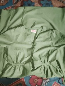 Light Olive Green Color Dress,One Piece
