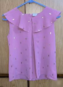 Pink Sleeveless Top with Gold Detail