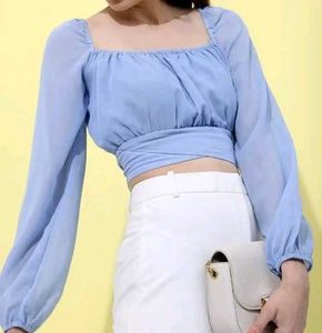 Chic Blue Crop Top