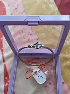 Silver Braslate with Purple Stone