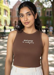 Brown 'Good Energy' Tank Top