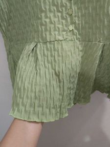 Green Textured Blouse