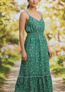 Green Floral Maxi Dress