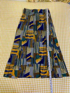 Soft and Stretchy Patterned Midi Skirt W-30-36