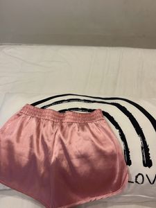 Pink Satin Shorts
